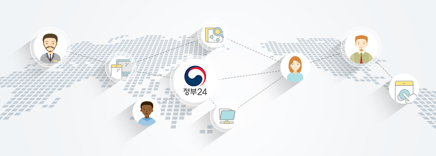 Foreigners living in Korea or people living abroad can conveniently access services and information provided by the Korean government online on the following websites.